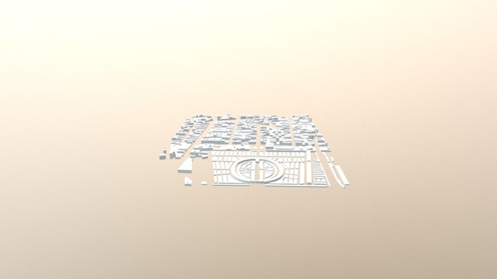 Volumetria cementerio central y entorno, Bogotá 3D Model