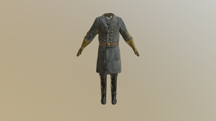 Confederate Officer 3D Model