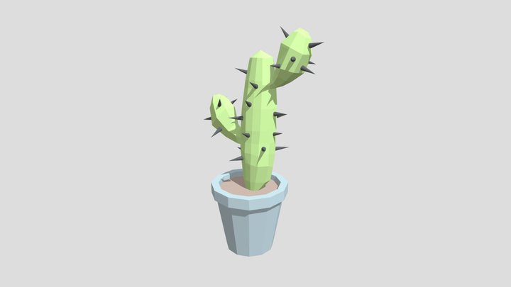 Low Poly Cactus 3D Model