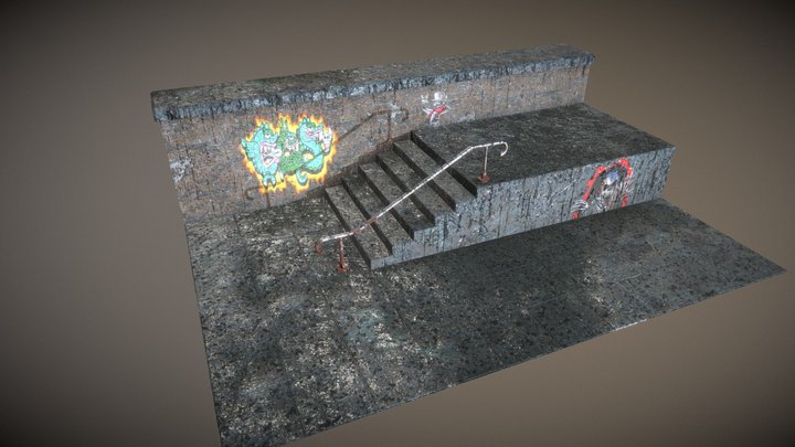 Stairway in the rain 3D Model