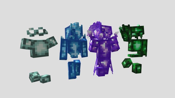 Minecraft Crystal Armors 3D Model