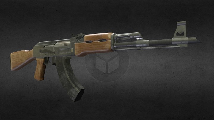 Worn AK-47 3D Model