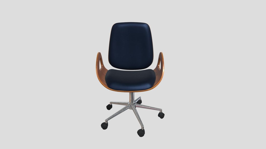 Wooden-arm executive swivel chair