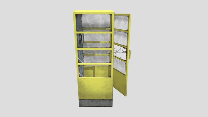 Abandoned telephone booth 3D Model