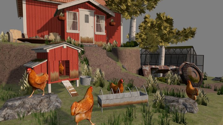 DAE diorama retake - Small farm 3D Model