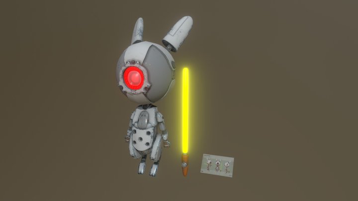 Little Bot Bunny 3D Model