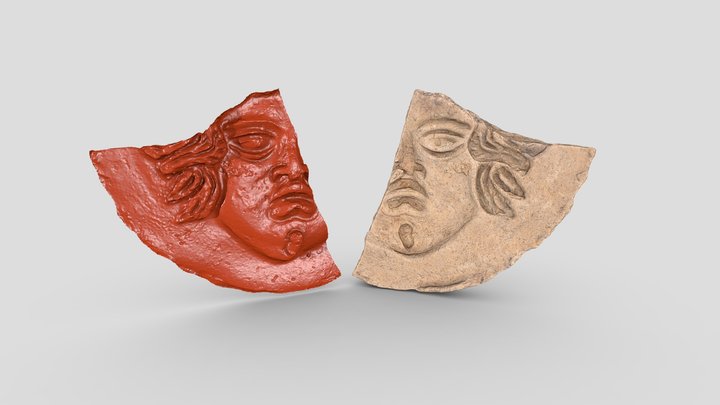Terracotta mould 19051-7 and digital impression 3D Model