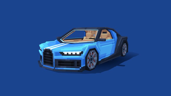 Bugatti Chiron Minecraft 3D Model