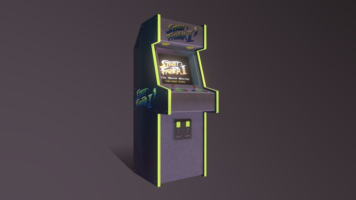Retro Arcade Street Fighter 2 3D Model