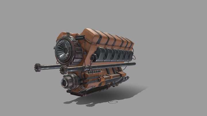 Motorbike Engine 3D Model