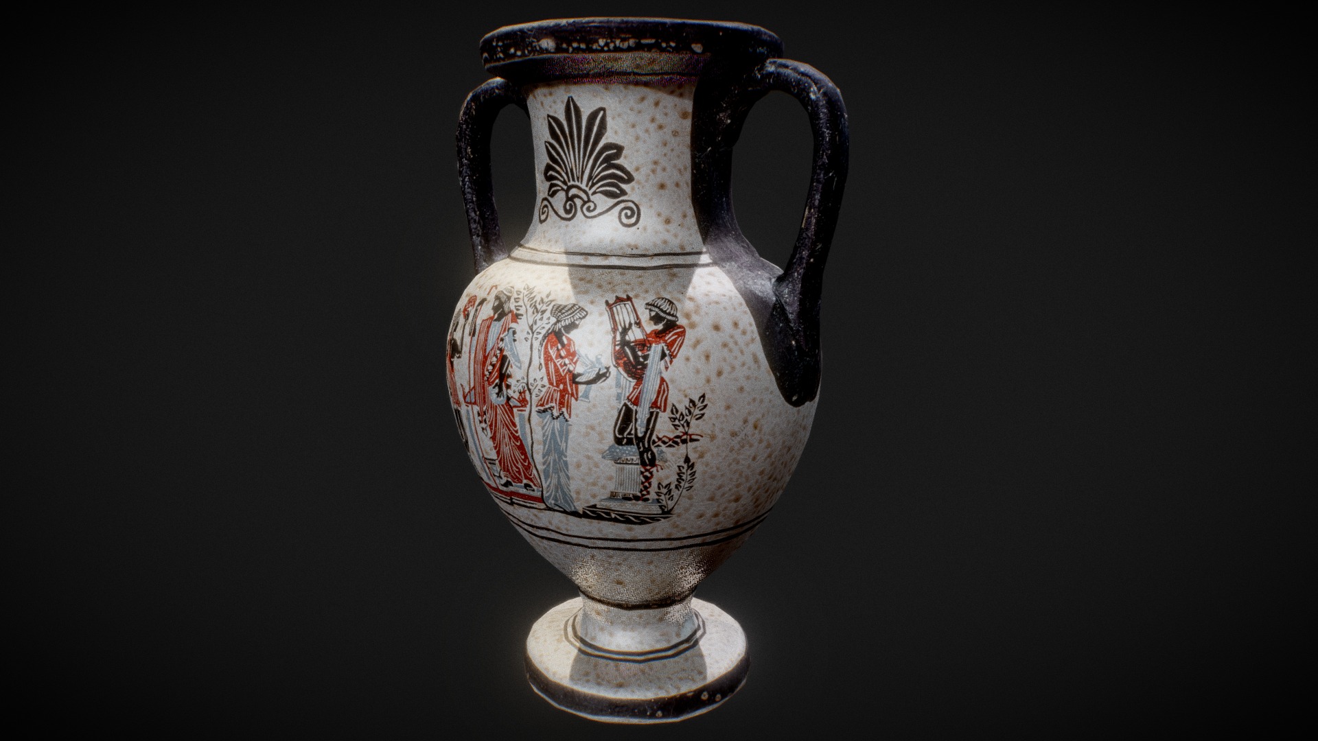 3D model Amfora Vase - This is a 3D model of the Amfora Vase. The 3D model is about a vase with a painting on it.