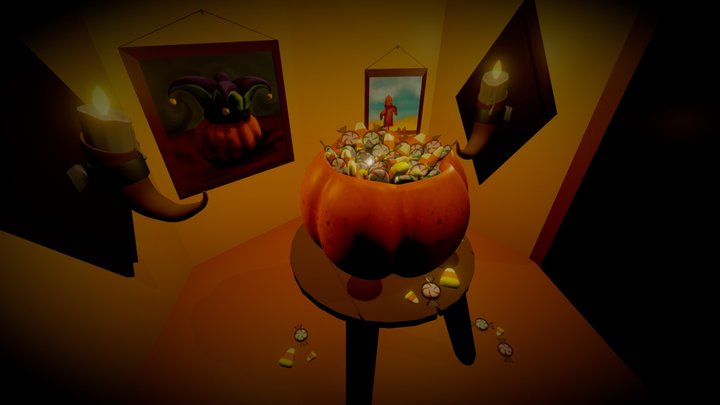 Trick or Treat. Halloween Pumpkin. 3D Model