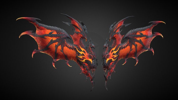Animated character wing 3D Model