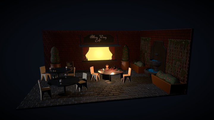 3D Environment Assessment: Romantic Cafe 3D Model