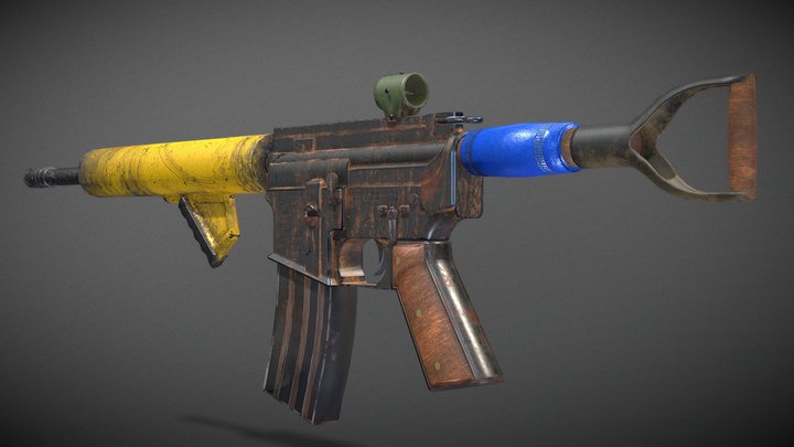 Post Apocalypse M16 | Gun 3D Model