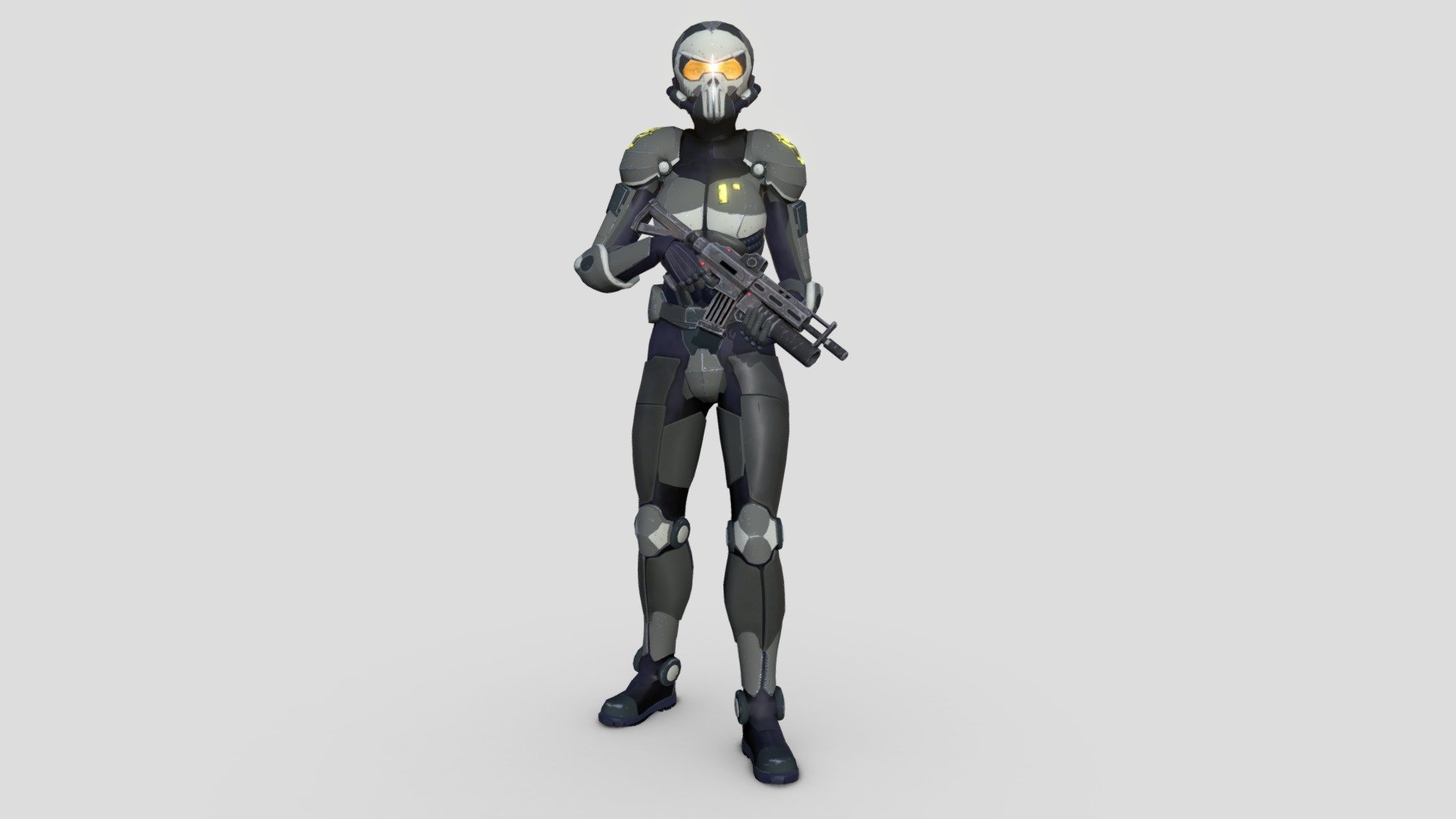 3D model Full Sci-Fi Concept Combat Outfit VR / AR / low-poly