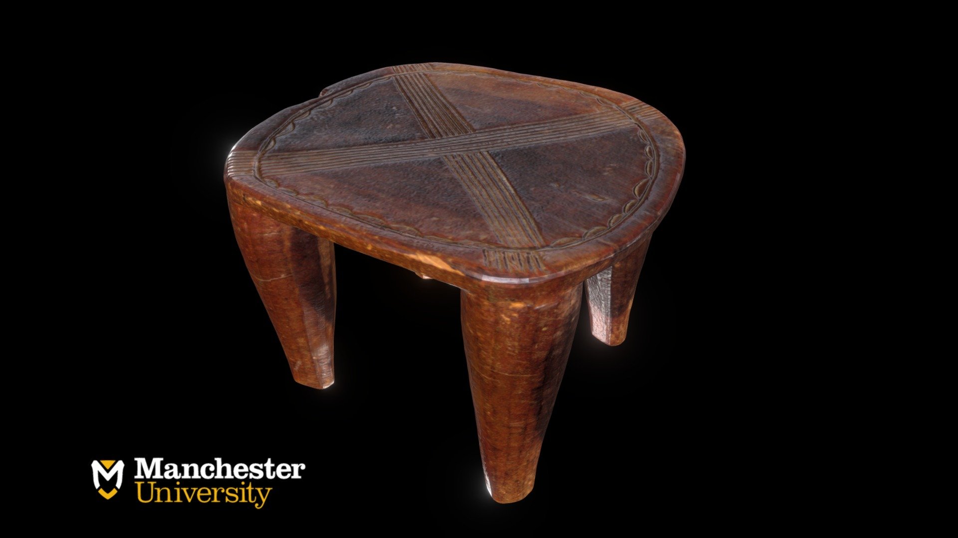 Nigerian Common Style Wooden Stool Download Free 3D model by Znyth