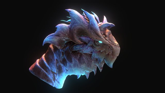 Dragon Head Bust 3D Model