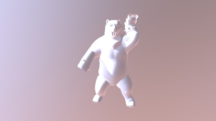 Another Grizzly Bear Turned Into Stone 3D Model
