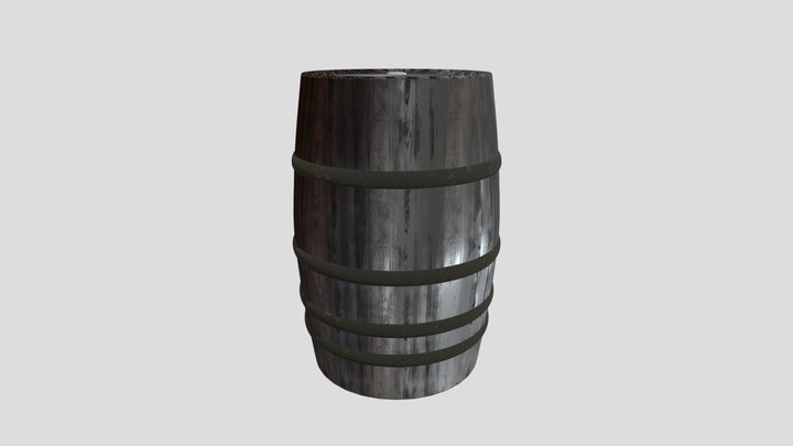 Rustic Wooden Barrel 3D Model 3D Model