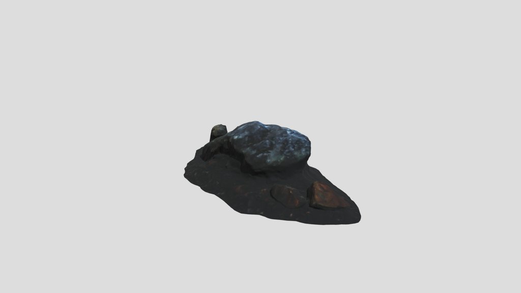 Low Poly Ground Forest Rock