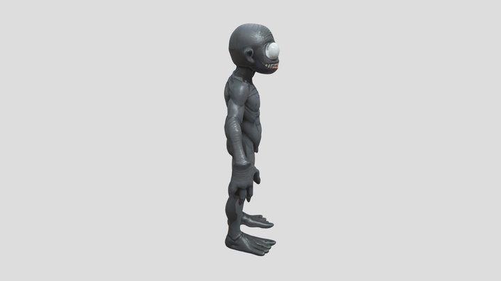 A scary creature with pale eyes 3D Model