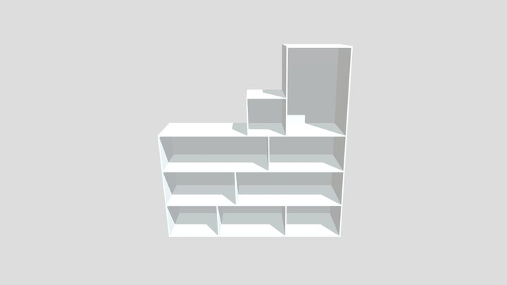 White Bookshelf 3D Model