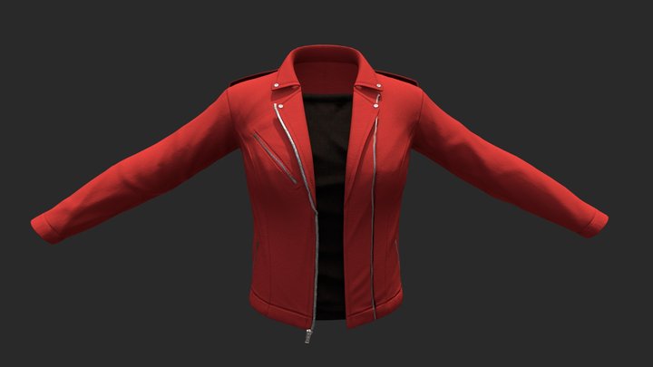 Red Leather Jacket 3D Model