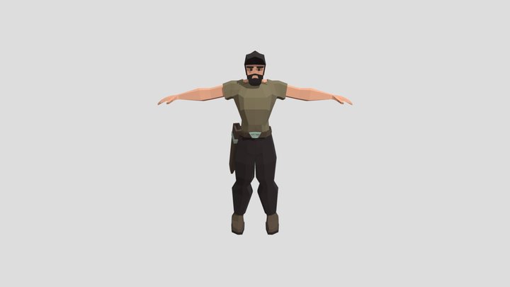Synty Studios Inspired Low Poly Character 3D Model