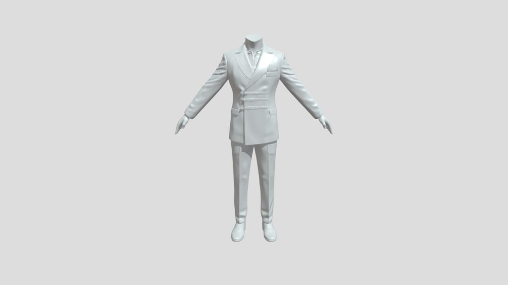 Male formal white suit display