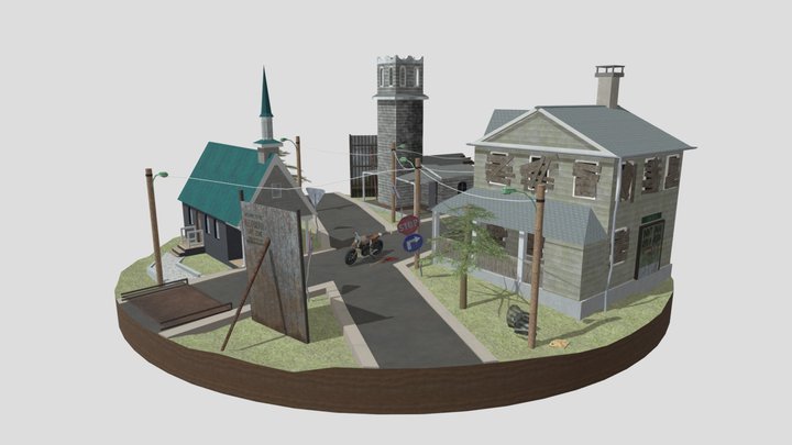 The Walking Dead Alexandria Cityscene 3D Model