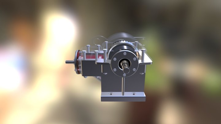 Одноступенчатый конический редуктор 3D Model