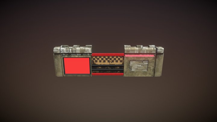 Wall assets together for Emily Earhart Game 3D Model