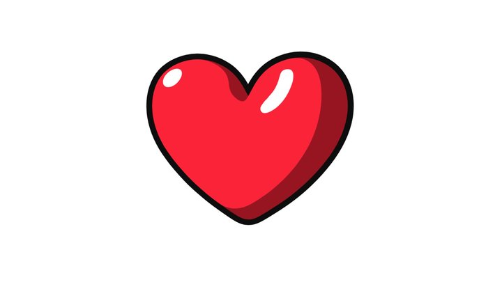 Heart Hand-drawn Icon 3D Model