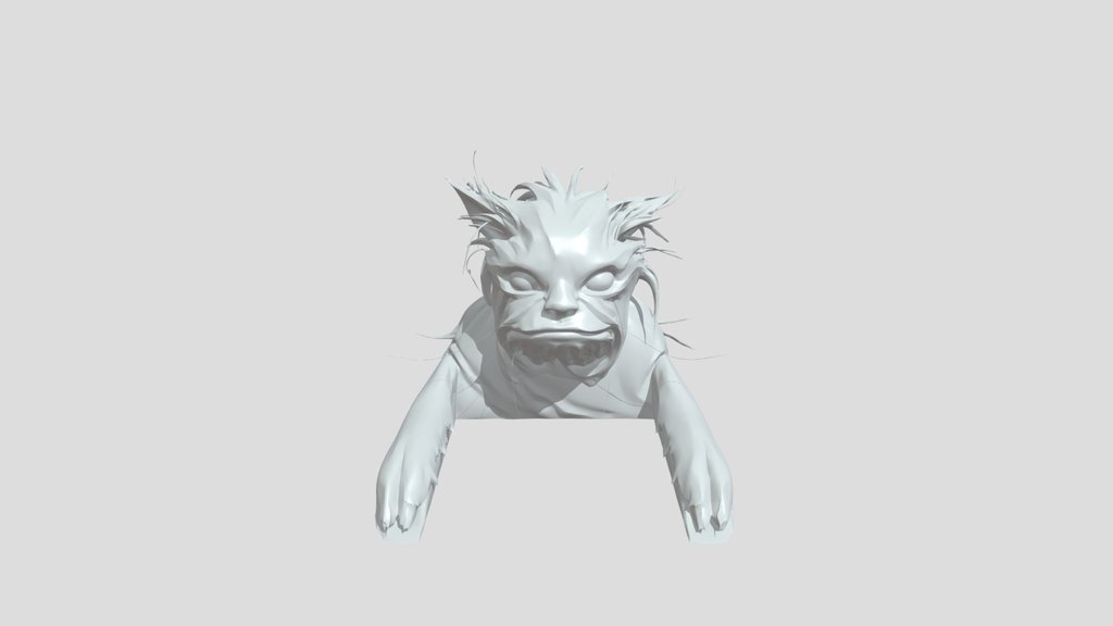 Funny human/cat face character