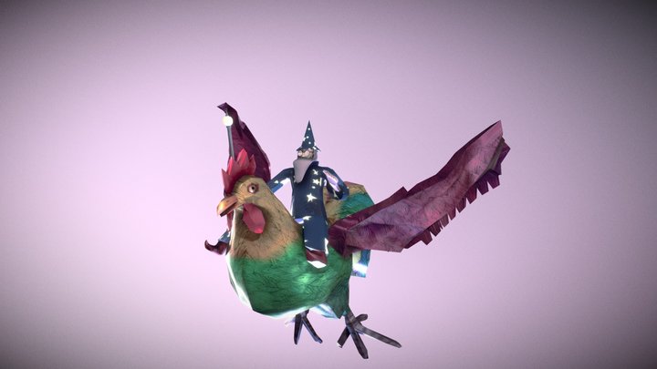 Wizard & Rooster 3D Model