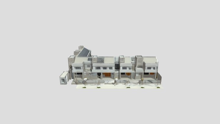 3D model of row townhouses. – Gratis 3D-model STL
