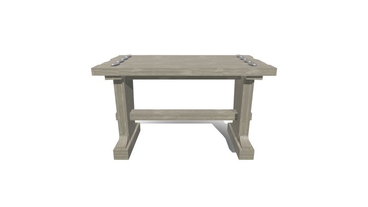 Dungeon wood table prop 3D Model