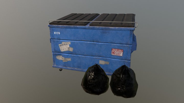 SM Dumpster Red 3D Model