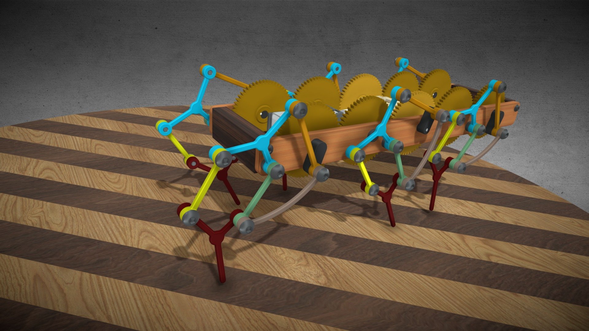 Hexapod Walking Machine Wooden Toy