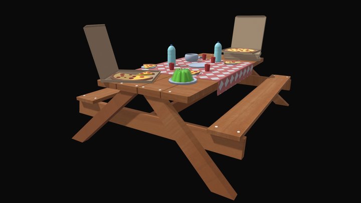 Picnic Table - Set 3D Model