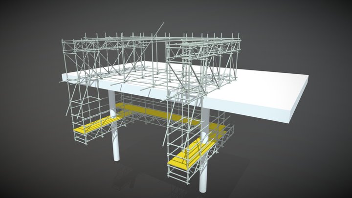 Tube & Fitting suspended scaffolding 3D Model