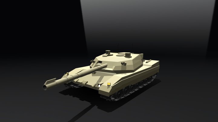 Low Poly Vickers MBT Mk7 3D Model