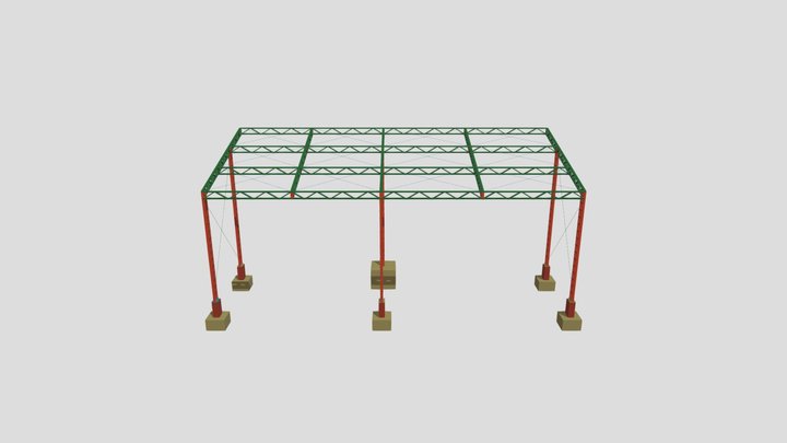 Estrutura Placa Solar - Bar do Ricardinho 3D Model