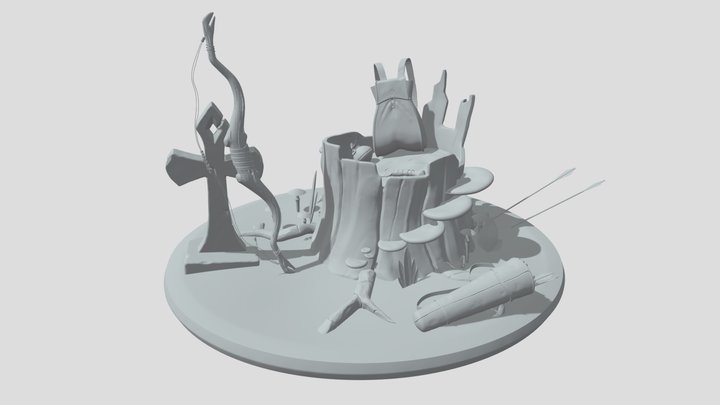 Sculpting test - diorama 3D Model