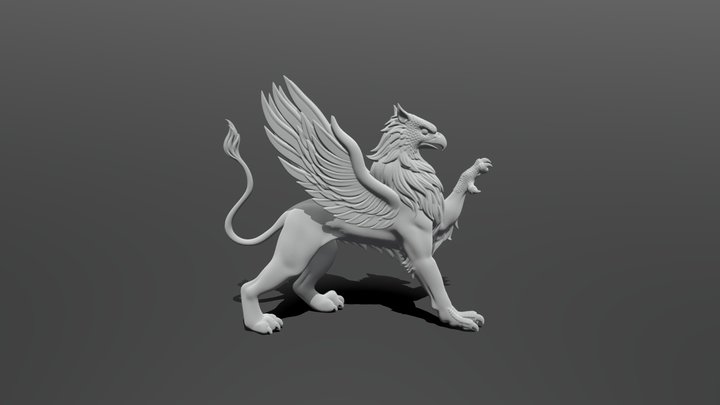 Golden Griffin Statue -Mythical Creature Sculpt