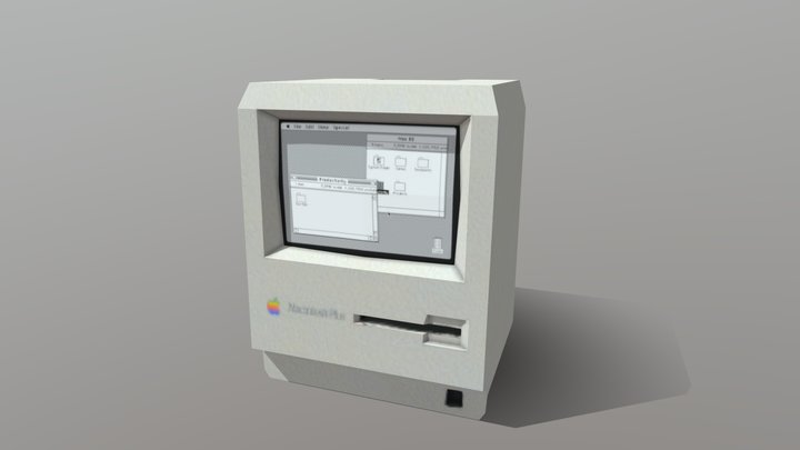 Low-poly Macintosh Plus 3D Model