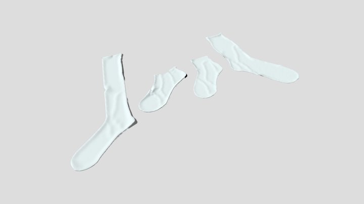 pack 4 sock socks calcetin calcetines foot footw 3D Model