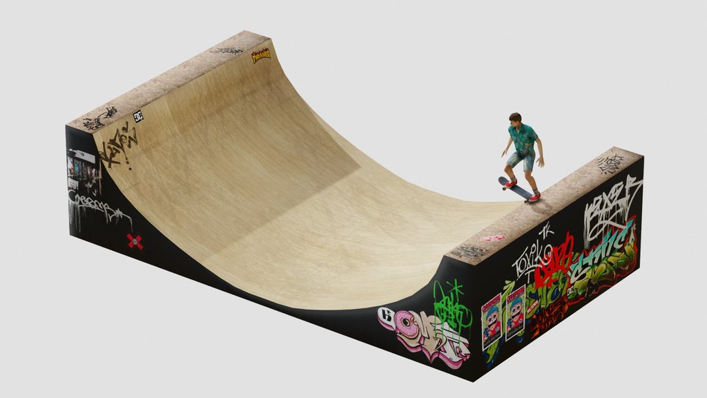 FS 180 Nosegrab on halfpipe