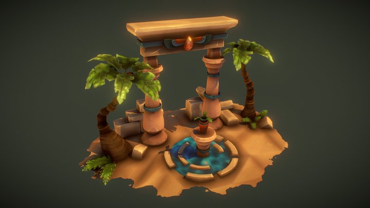 Desert Oasis 3D Model